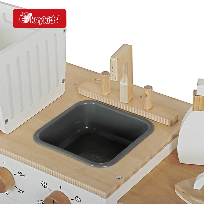 Hot sale pretend play laundry station wooden washing machine toy for children W10D804